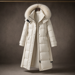 Frostavelle - Longline Faux Fur Hood Puffer Coat Winter Wear — view 2 of 4