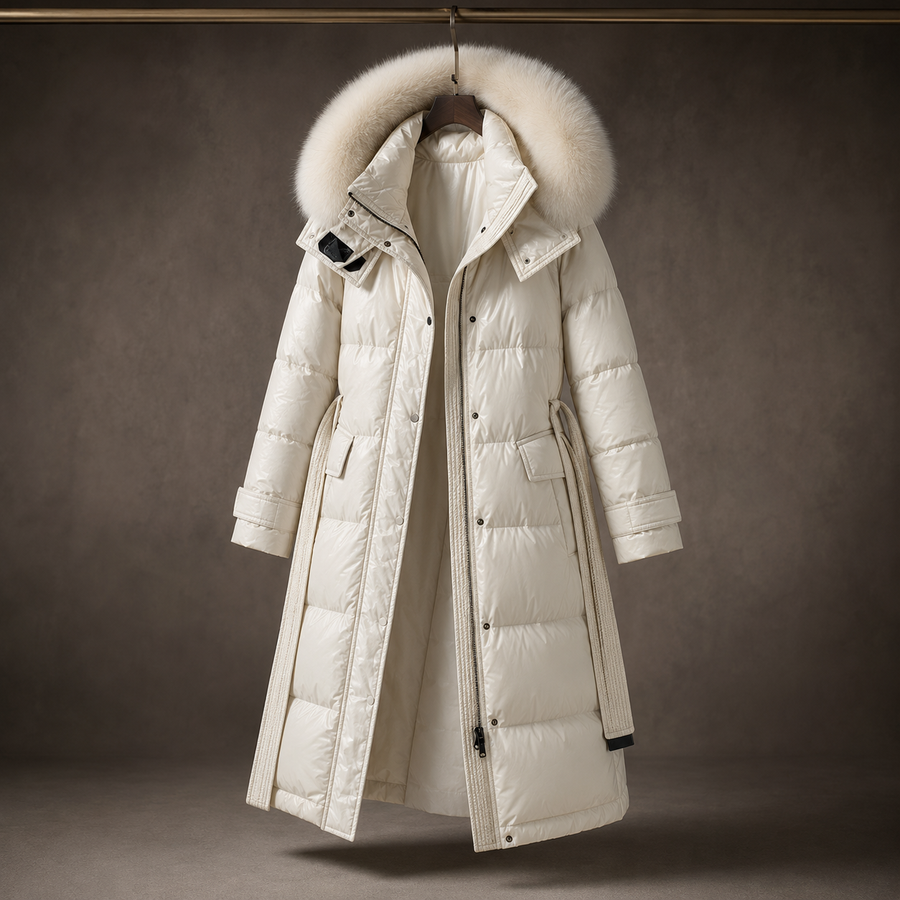 Frostavelle - Longline Faux Fur Hood Puffer Coat Winter Wear — view 2 of 4