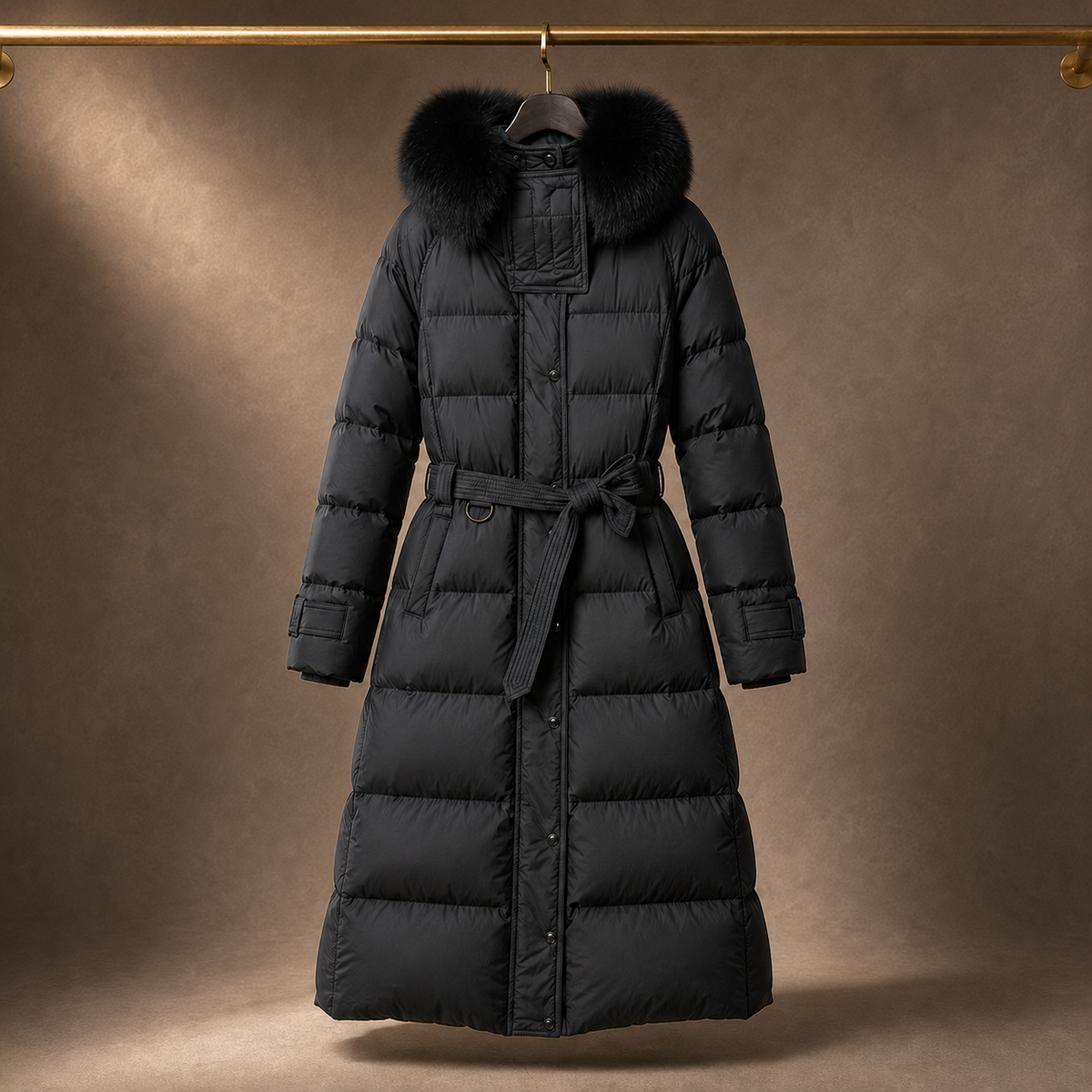 Frostavelle - Longline Faux Fur Hood Puffer Coat Winter Wear — view 4 of 4