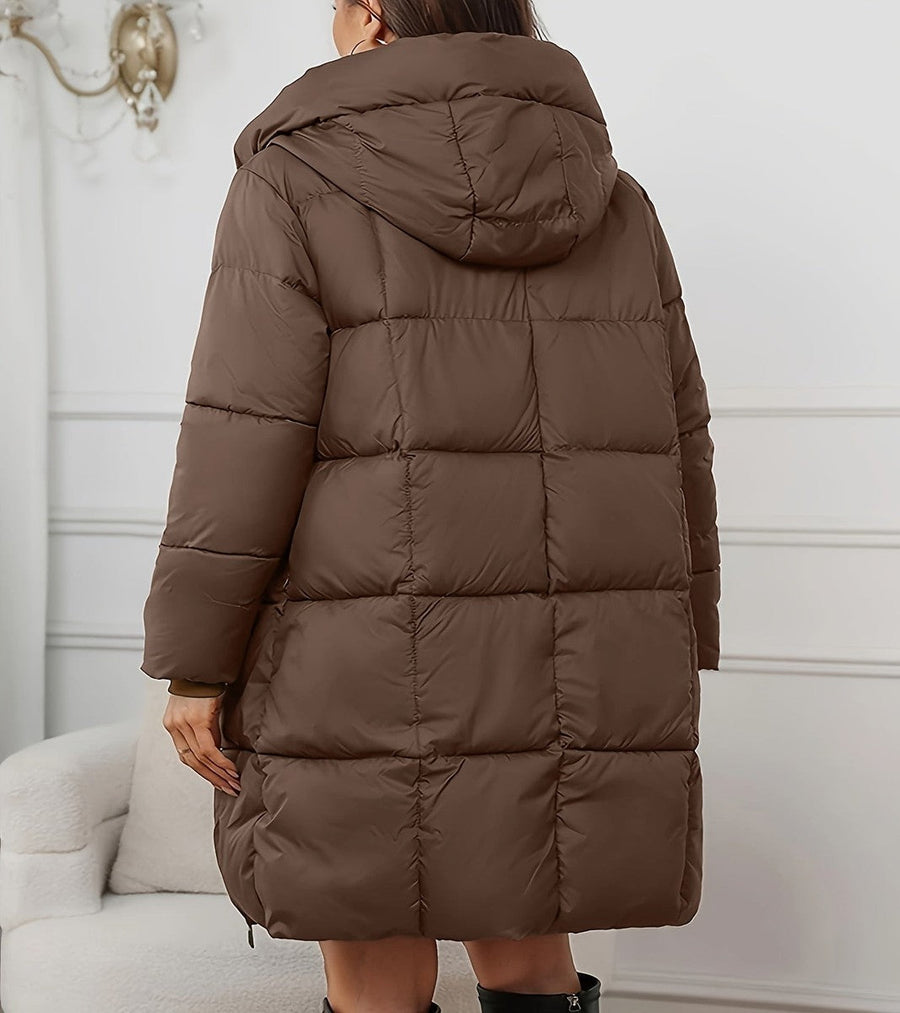 Frostena - Longline Quilted Puffer Coat Winter Outerwear — view 2 of 9