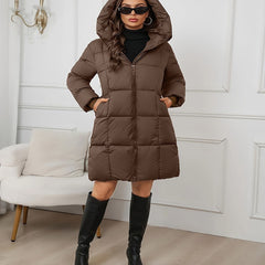 Frostena - Longline Quilted Puffer Coat Winter Outerwear — view 4 of 9