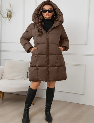 Frostena - Longline Quilted Puffer Coat Winter Outerwear — view 4 of 9