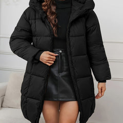 Frostena - Longline Quilted Puffer Coat Winter Outerwear — view 6 of 9