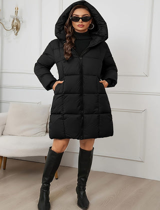 Frostena - Longline Quilted Puffer Coat Winter Outerwear — view 9 of 9