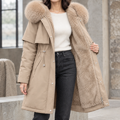 Halcyra - Hooded Longline Coat Winter Layering — view 4 of 7