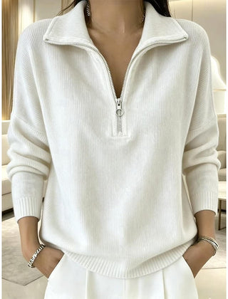 Halveric - Half-Zip Ribbed Knit Pullover Cold Weather Layering — view 2 of 5