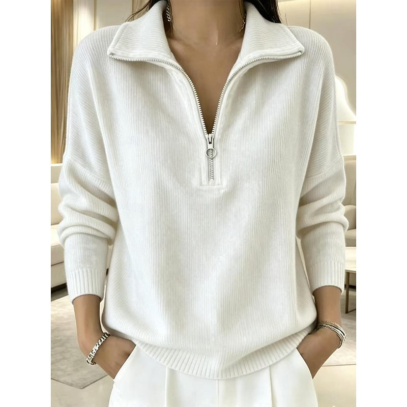 Halveric - Half-Zip Ribbed Knit Pullover Cold Weather Layering — view 2 of 5