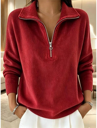 Halveric - Half-Zip Ribbed Knit Pullover Cold Weather Layering — view 3 of 5