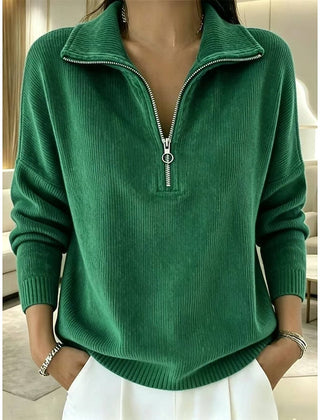 Halveric - Half-Zip Ribbed Knit Pullover Cold Weather Layering — view 4 of 5