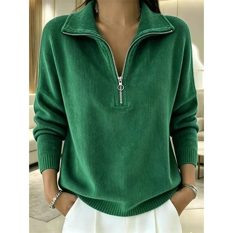 Halveric - Half-Zip Ribbed Knit Pullover Cold Weather Layering — view 4 of 5