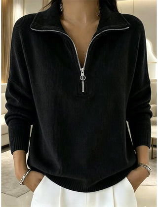 Halveric - Half-Zip Ribbed Knit Pullover Cold Weather Layering — view 5 of 5