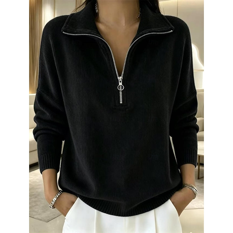 Halveric - Half-Zip Ribbed Knit Pullover Cold Weather Layering — view 5 of 5