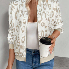 Glinta - Cropped Metallic Bomber Jacket Casual Layering — view 3 of 10