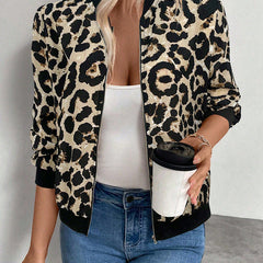 Glinta - Cropped Metallic Bomber Jacket Casual Layering — view 7 of 10