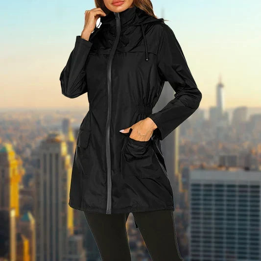 Marrow - Hooded Drawstring Rain Jacket Spring Autumn Wear