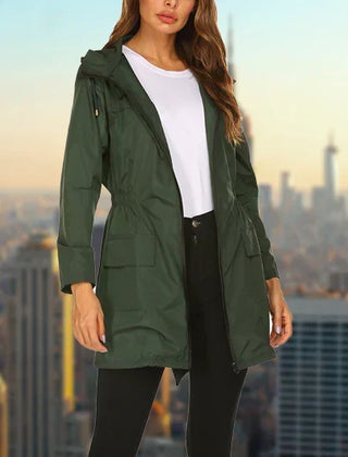 Marrow - Hooded Drawstring Rain Jacket Spring Autumn Wear — view 9 of 10