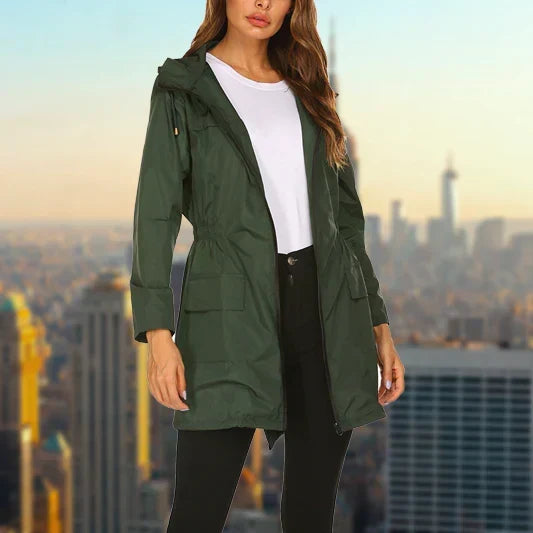 Marrow - Hooded Drawstring Rain Jacket Spring Autumn Wear — view 9 of 10