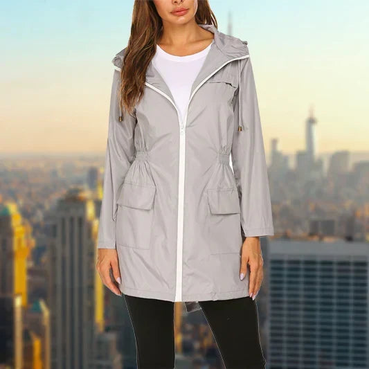 Marrow - Hooded Drawstring Rain Jacket Spring Autumn Wear — view 4 of 10
