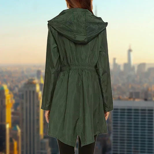 Marrow - Hooded Drawstring Rain Jacket Spring Autumn Wear — view 6 of 10