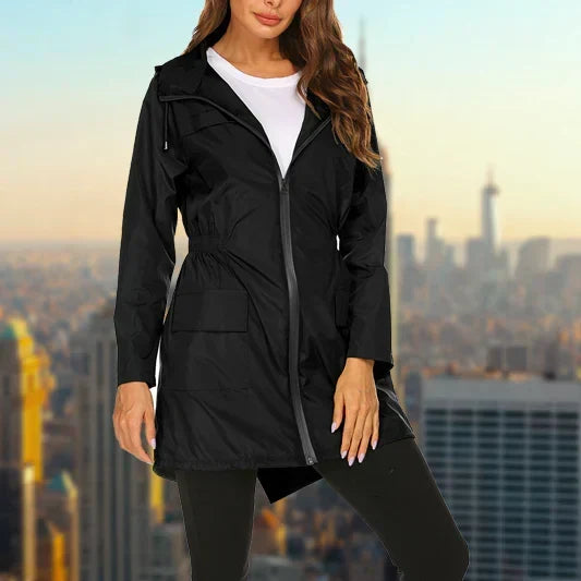 Marrow - Hooded Drawstring Rain Jacket Spring Autumn Wear — view 7 of 10