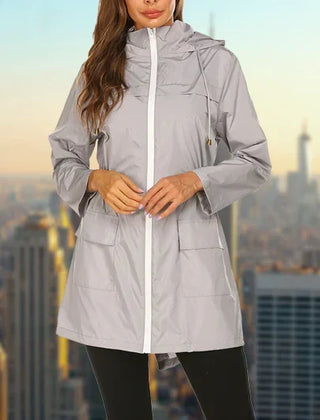 Marrow - Hooded Drawstring Rain Jacket Spring Autumn Wear — view 8 of 10