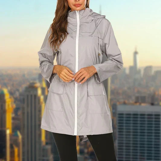 Marrow - Hooded Drawstring Rain Jacket Spring Autumn Wear — view 8 of 10