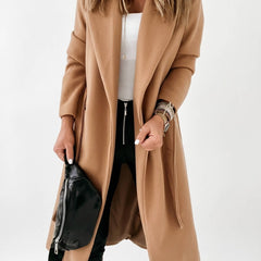 Larenne - Wool Blend Belted Midi Coat Winter Layering — view 3 of 10