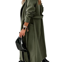 Larenne - Wool Blend Belted Midi Coat Winter Layering — view 8 of 10