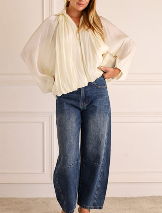 Lumelle - Pleated Satin Look Zip Jacket — view 10 of 10