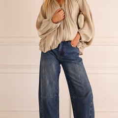 Lumelle - Pleated Satin Look Zip Jacket — view 3 of 10