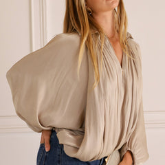 Lumelle - Pleated Satin Look Zip Jacket — view 7 of 10