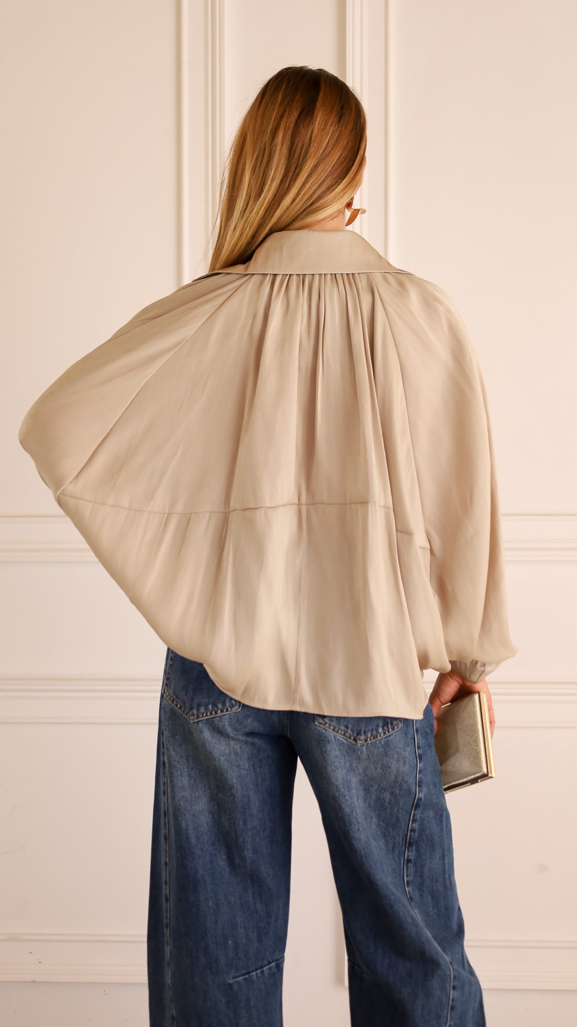 Lumelle - Pleated Satin Look Zip Jacket — view 8 of 10