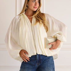 Lumelle - Pleated Satin Look Zip Jacket — view 9 of 10