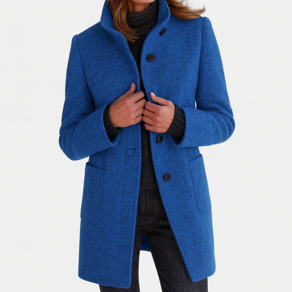 Marbrelle - Tailored Button Front Coat Cool Weather Layering — view 2 of 10