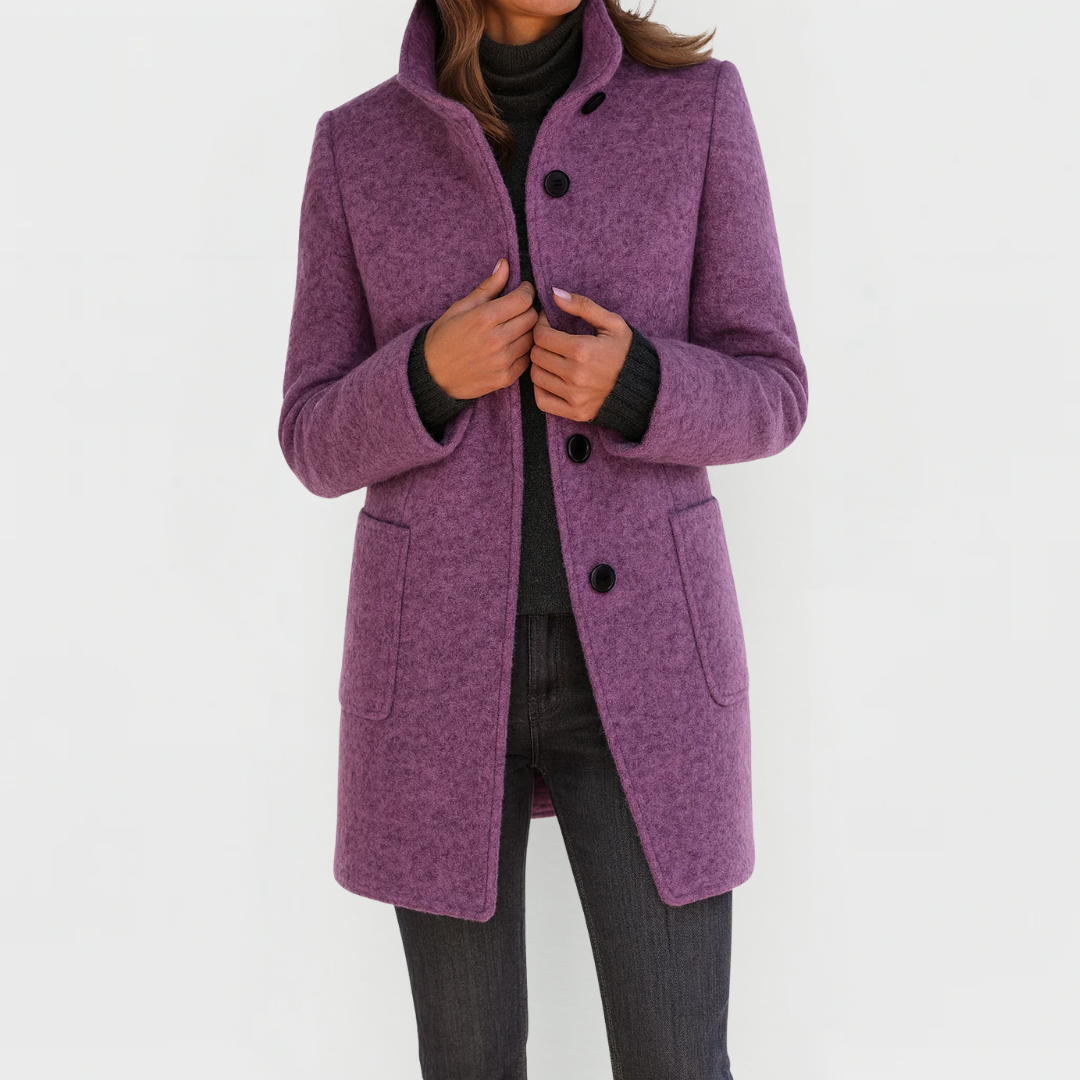 Marbrelle - Tailored Button Front Coat Cool Weather Layering — view 3 of 10