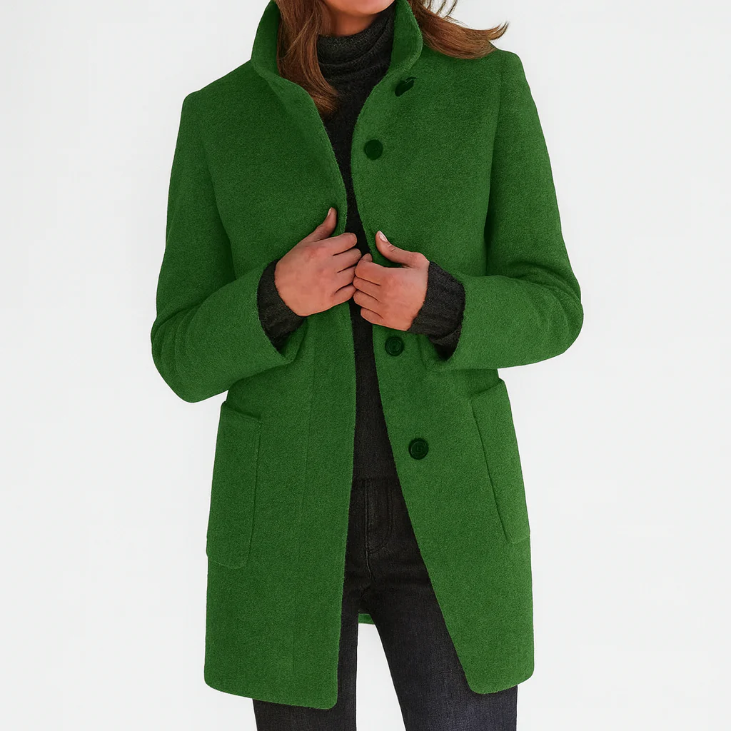 Marbrelle - Tailored Button Front Coat Cool Weather Layering — view 4 of 10