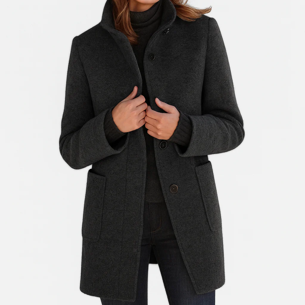 Marbrelle - Tailored Button Front Coat Cool Weather Layering — view 5 of 10
