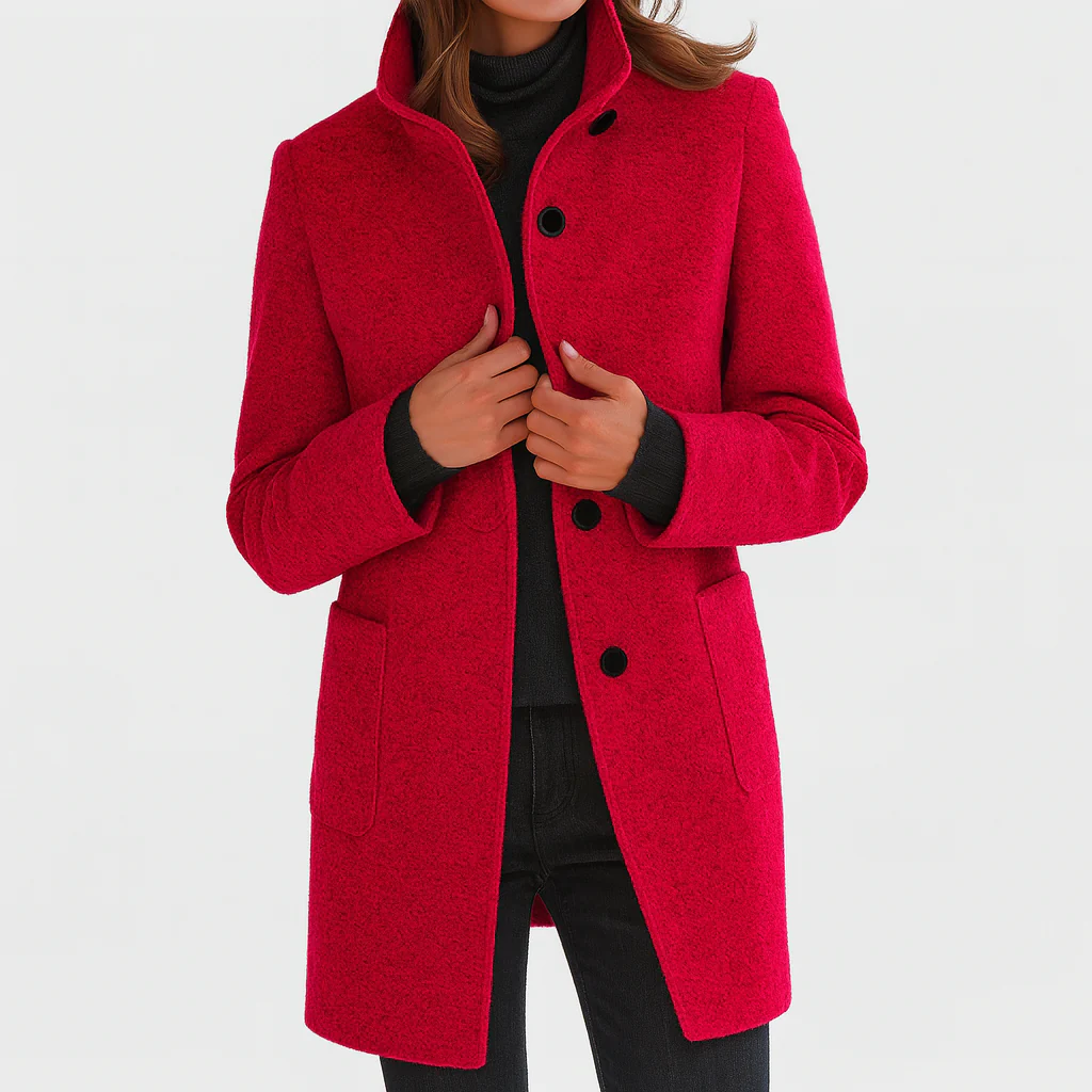 Marbrelle - Tailored Button Front Coat Cool Weather Layering — view 6 of 10