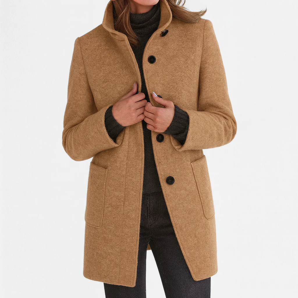 Marbrelle - Tailored Button Front Coat Cool Weather Layering — view 7 of 10