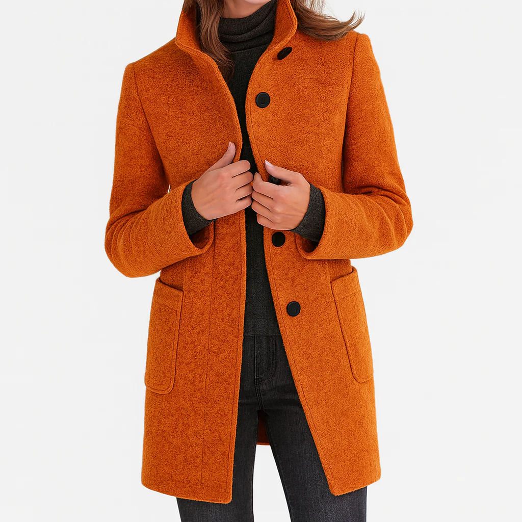 Marbrelle - Tailored Button Front Coat Cool Weather Layering — view 8 of 10