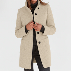 Marbrelle - Tailored Button Front Coat Cool Weather Layering — view 9 of 10