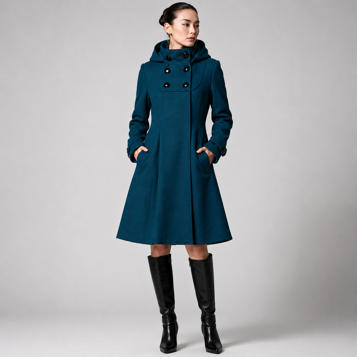 Marchetta - Hooded Mid-Length Coat Cold Weather Wear