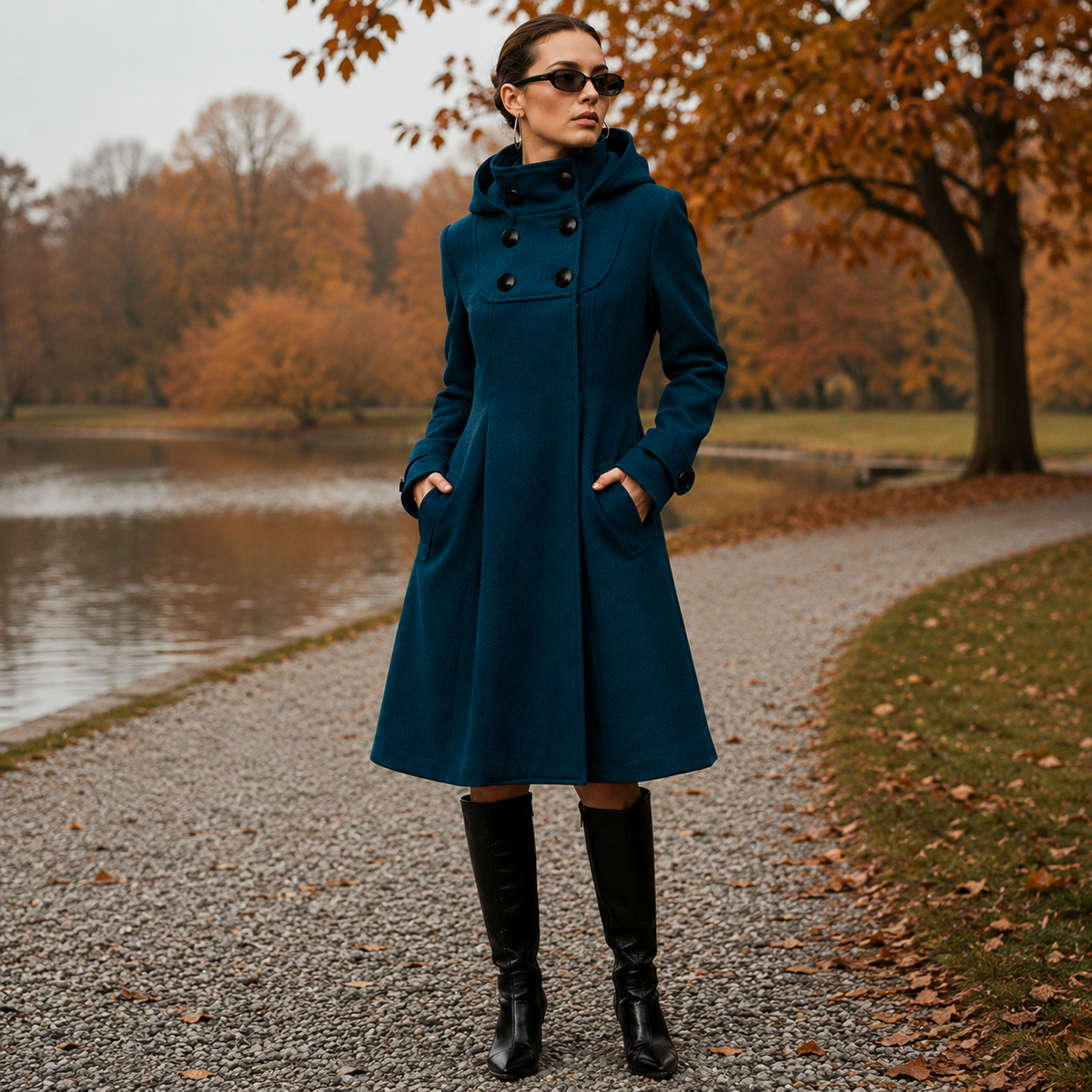 Marchetta - Hooded Mid-Length Coat Cold Weather Wear — view 3 of 8