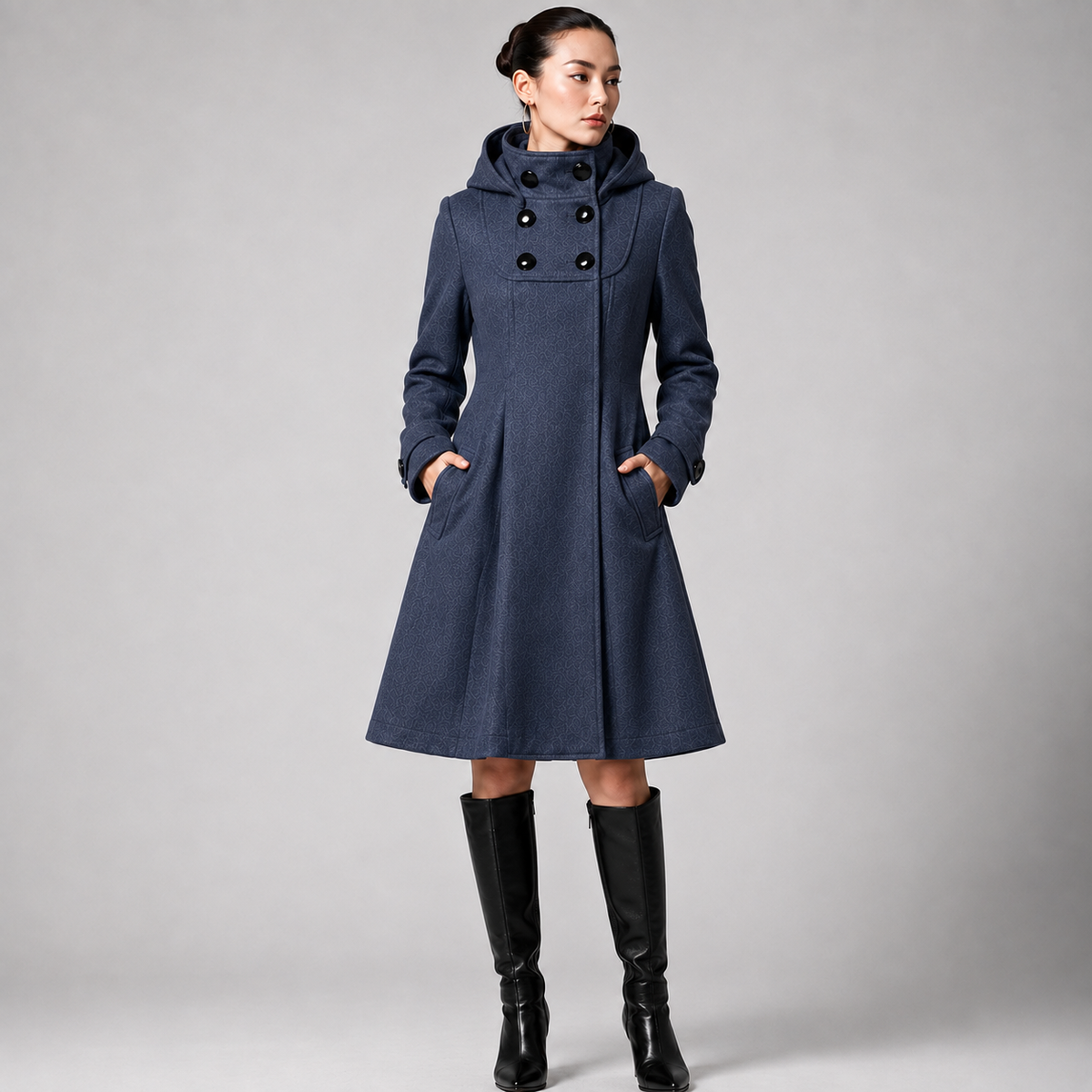Marchetta - Hooded Mid-Length Coat Cold Weather Wear — view 7 of 8