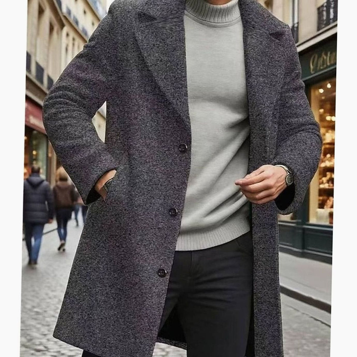 Marchmont - Men's Long Wool Overcoat Smart City Wear