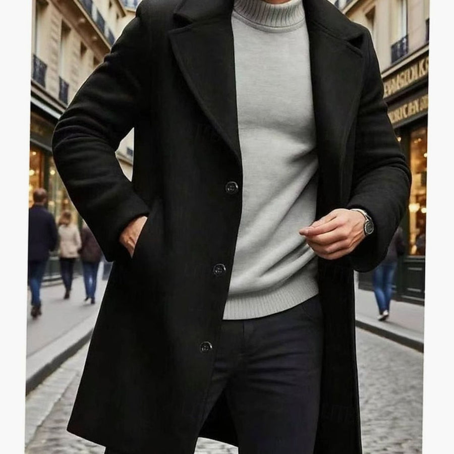 Marchmont - Men's Long Wool Overcoat Smart City Wear — view 2 of 10