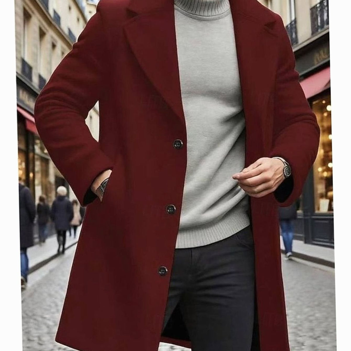 Marchmont - Men's Long Wool Overcoat Smart City Wear — view 3 of 10