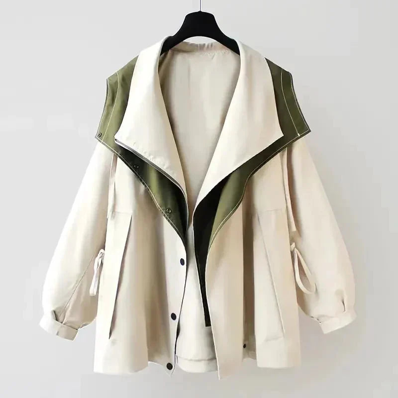 Solenne - Oversized Hooded Trench Coat Spring Layering — view 6 of 8