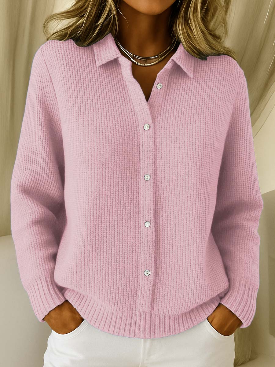Wrenlow - Collared Oversized Knit Cardigan Cooler Weather Layering — view 2 of 4
