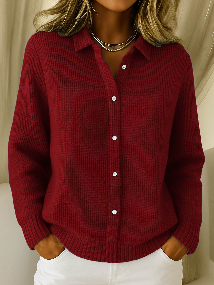 Wrenlow - Collared Oversized Knit Cardigan Cooler Weather Layering — view 3 of 4